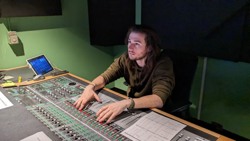 Trevor Forsyth in the broadcast studio.