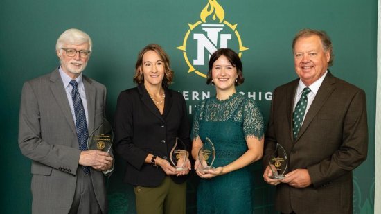 The 2026 NMU Outstanding Alumni Award recipients are pictured.