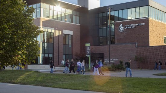 Students walk past Jamrich Hall