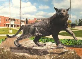 Image of a rendering of the new Wildcat Statue by Hanlon Sculpture Studios
