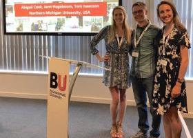 Image of Jami Hogeboom, Professor Tom Isaacson and Abby Cook