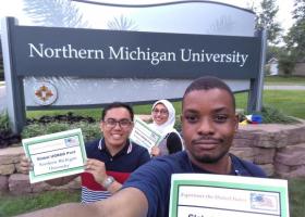 Bruno Amilcar (foreground) with other UGRAD students Josh Cahatol and Reem Hakeem