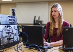 Student on a computer