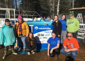 NMU Best Buddies members with Special Olympics athletes.