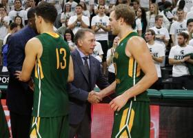 Izzo after an MSU-NMU matchup