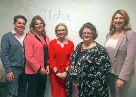 From left: Gary Stark, Lisa Flood, Stacy Boyer-Davis, Elizabeth Monske and Christi Edge.