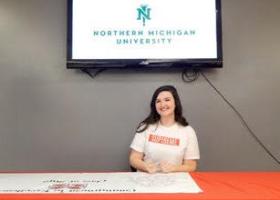 Chloe Hall was among those who selected NMU on Academic Signing Day at MSHS.