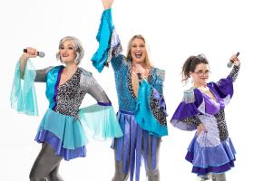 Cast members (from left) Jill Vermeulen as Tanya, Aurelia Hunter as Donna Sheridan and Barbara Rhyneer as Rosie.