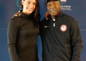 Boxer Mikaela Mayer and Coach Al Mitchell