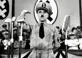 "The Great Dictator," which was released in 1940, before the U.S. entered WWII.