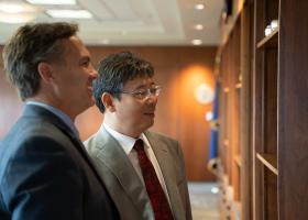 Nakagawa with NMU Vice President Steve VandenAvond