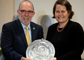 Weber with NMU President Fritz Erickson