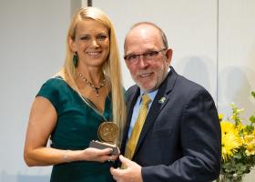 Poole with NMU President Fritz Erickson