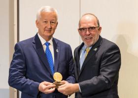 Evans with NMU President Fritz Erickson