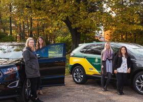 (From left): NMU students Hollie Koning, Vanessa Buyarski, Amy Edwards and Saby Higueros
