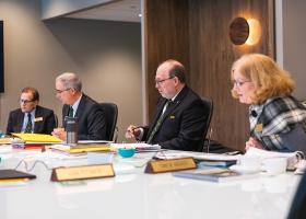 From left: Mitchell, Mahaney, Erickson and Seavoy at today's meeting