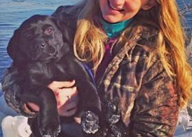 Dumke with one of her labs