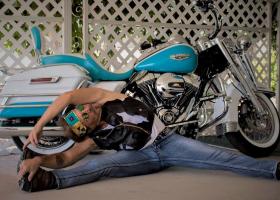 Ormson with his Harley (photo by Randy Anagnostis)