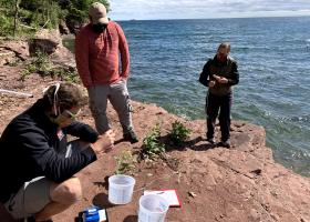 Participating teachers doing field studies in Marquette (Mitchell Klett photo)