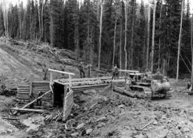 Alcan Highway construction historical photo