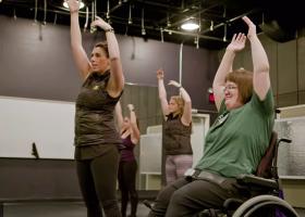 Grundstrom and Paad in front during class