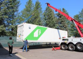 The container being delivered
