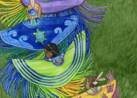 Painting by Reese Carter, a student in illustration and Native American studies at NMU.