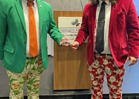 Bill (left) and Pat Digneit with their award.