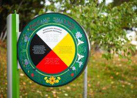 Land acknowledgment sign