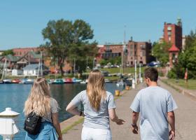 Students at Lower Harbor (NMU stock photo)