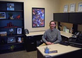 Langdon in his Career Services office