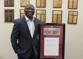 Ngafeeson with his Harvard certificate of completion