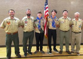 Al Salmi (far right) with other Eagle Scouts in the Salmi family (from left): Eagle Scouts Michael, Allen, Hutch, Ashton and Brad.