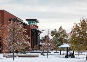 Campus winter scene