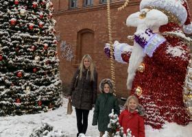 Kusek with her children in Poznan, Poland this past December.