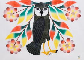 “Owl’s Bouquet,” 2007, by Kenojuak Ashevak (Inuk, 1927-2013)