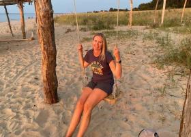 Holmquist while camping in Grand Marais