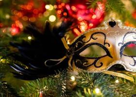 Mask on Christmas tree
