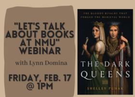 "Let's Talk About Books" poster with "The Dark Queens" cover