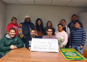 Students who received $500 CEEE Scholar Awards at the end of last semester for completing the inaugural session of the Wildcat Economics Reading Program were: (front row from left) Nathan Kwapisz, Alex Nerad, Florian Schilling, Erayna Greenwood and Professor Hugo Eyaguirre, filling in for Joshua Ingber; (back row from left) Bill Pilto, Freddie Sims, Kimberlyn Bartlett, Abby Bradfield, Donald Mowery and Dominic Natoli