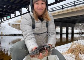 Alexis Pupo with a burbot