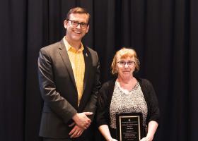 Shaw with President Brock Tessman