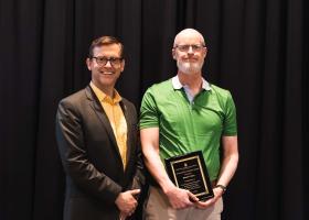 Cullen (right) with President Brock Tessman