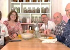 Workshop participants at the Museum für Naturkunde in Berlin, Germany. From left: Pierre A. Mvogo Ndongo (Douala, Cameroon in Central Africa); Kristina von Rintelen, Curator of Crustaceans, Museum für Naturkunde, Berlin; Thomas von Rintelen (Leibniz Institute for Research on Evolution and Biodiversity, Museum für Naturkunde); Paul Clark (The Natural History Museum in London, UK); and Neil Cumberlidge (NMU).