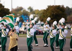 NMU marching band at past Homecoming parade