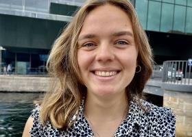 Elizabeth Williams in front of the BLOX building.