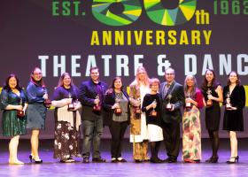 Theatre and Dance award winners on the Forest Roberts Theatre stage
