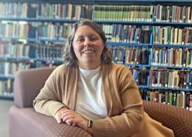 Bridger Wilson in NMU's Olson Library