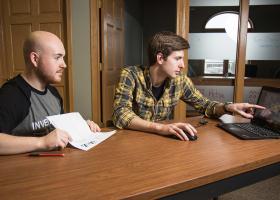 Student employee at Invent@NMU stock photo