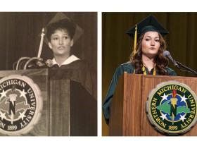 Rebecca Slough in 1990 and Kylee (Slough) Deckert in 2015